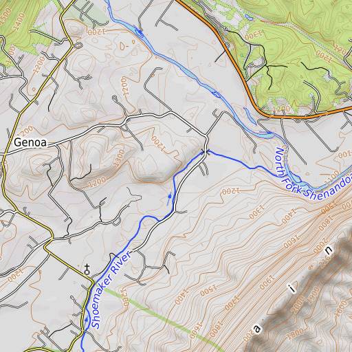 OpenTopoMap map of Reedy Run, VA