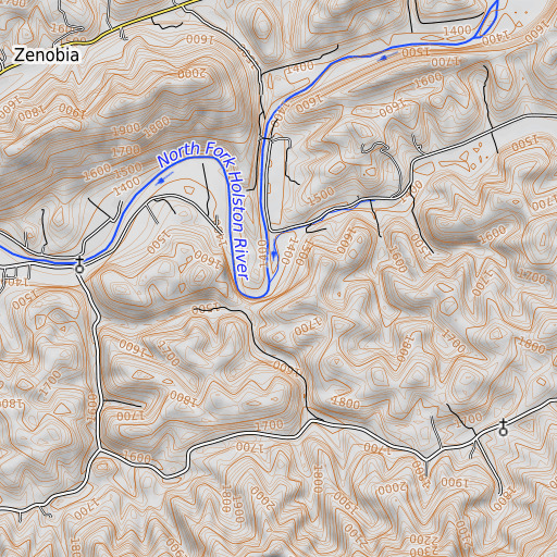 OpenTopoMap map of Smith Creek, VA