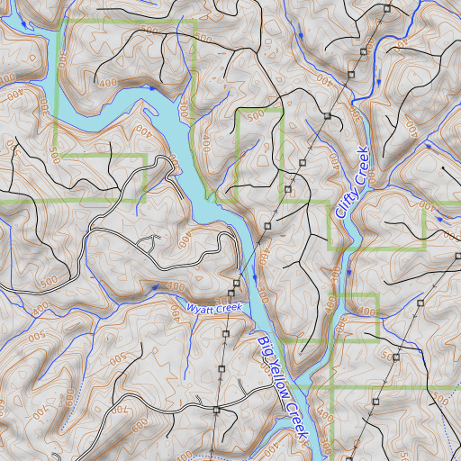 OpenTopoMap map of Williams Camp, AL