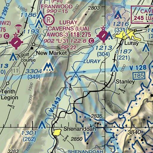 FAA VFR chart of Stony Run, VA