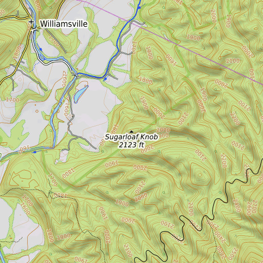 OpenTopoMap map of Sugarloaf Knob, VA