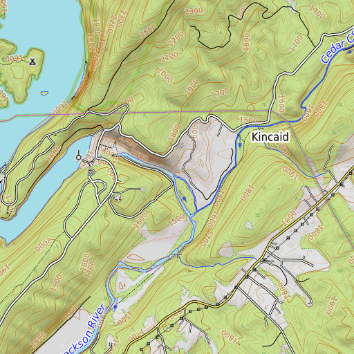 OpenTopoMap map of The Gorge, VA