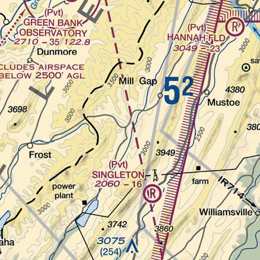 FAA VFR chart of Townsend Draft, VA