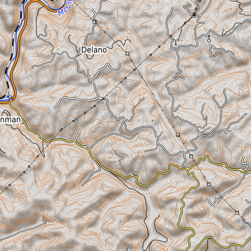 OpenTopoMap map of Turner School, VA