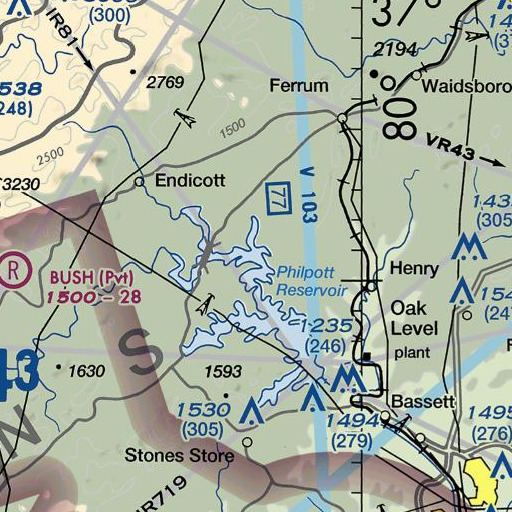 FAA VFR chart of Nicholas Creek, VA