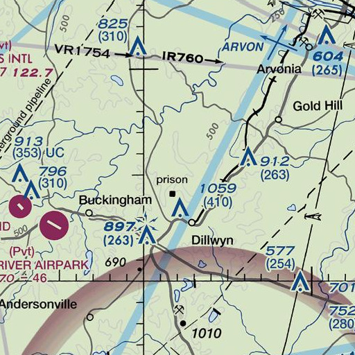 FAA VFR chart of Kennedys Dam, VA