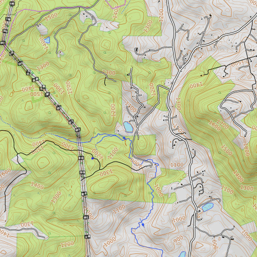 OpenTopoMap map of Pickett Dam, VA