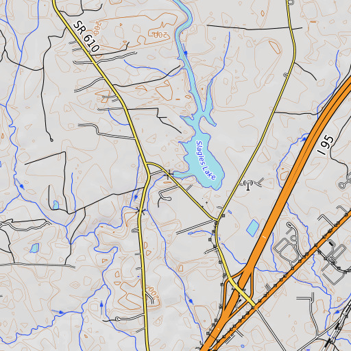 OpenTopoMap map of Slagles Dam, VA