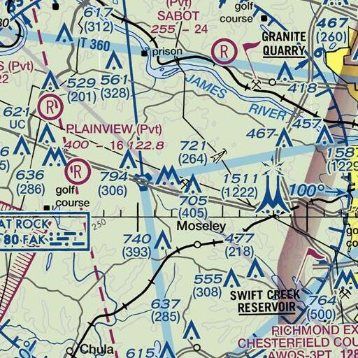 FAA VFR chart of Rossons Dam, VA