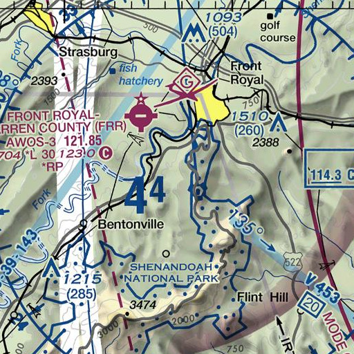 FAA VFR chart of Sullivans Dam, VA