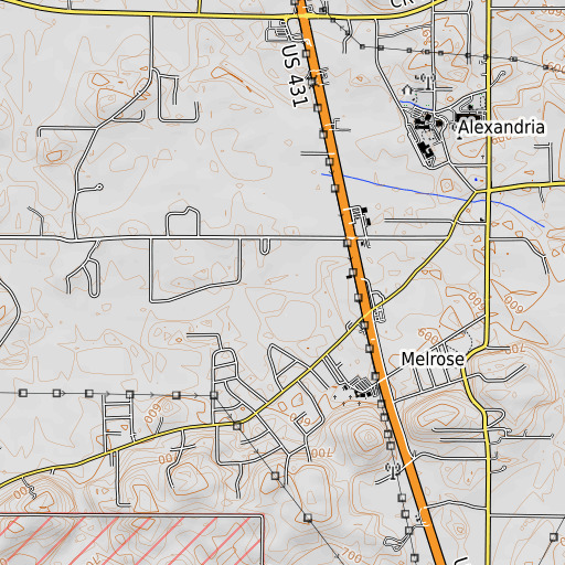OpenTopoMap map of Bobs Creek, AL
