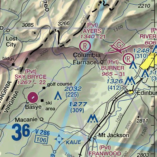 FAA VFR chart of Davey Hill, VA