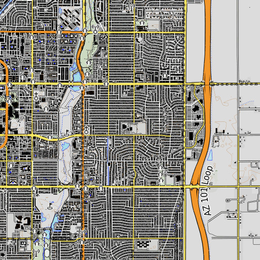 OpenTopoMap map of Pima Elementary School, AZ