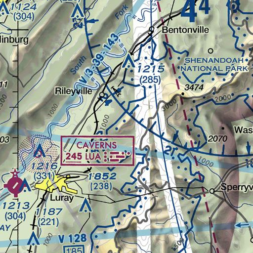 FAA VFR chart of Knob Mountain, VA