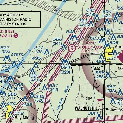 FAA VFR chart of Perdido School, AL