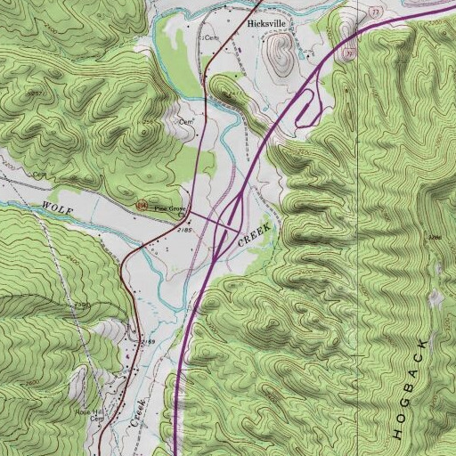 USGS 24K topo map of Interchange 58, VA