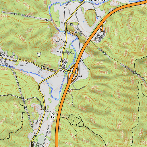 OpenTopoMap map of Interchange 58, VA