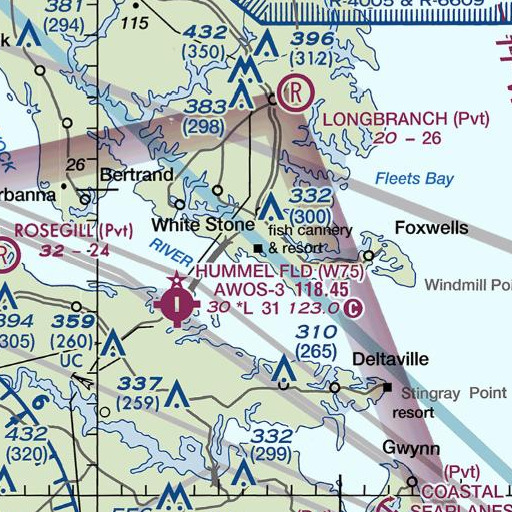 FAA VFR chart of White Stone Beach, VA