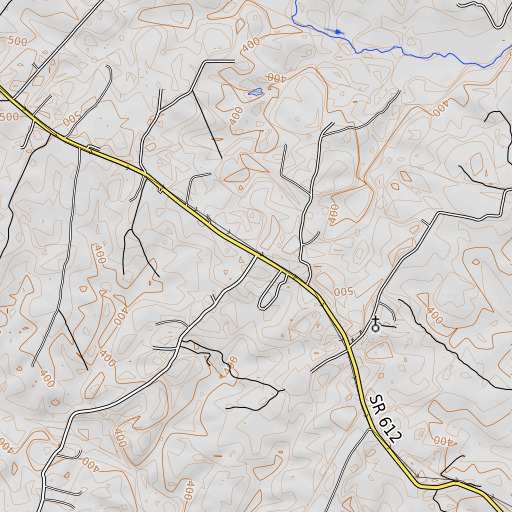 OpenTopoMap map of Daniel, VA