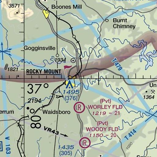 FAA VFR chart of Bald Knob, VA