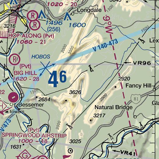 FAA VFR chart of Camp Mountain, VA