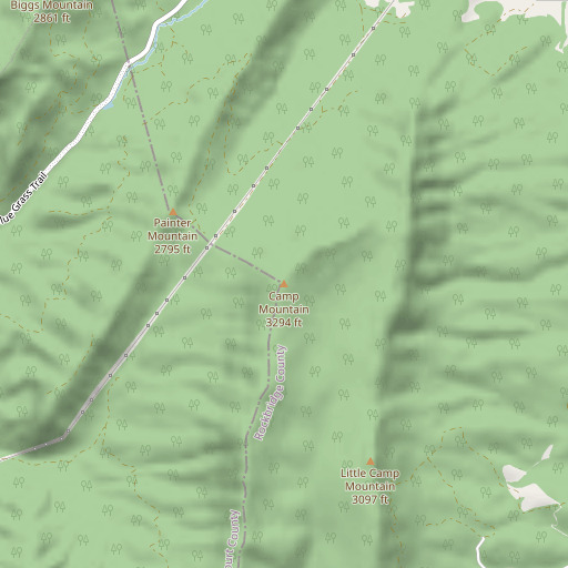 OpenStreetMap map of Camp Mountain, VA