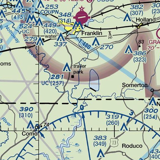 FAA VFR chart of Cox Landing, VA