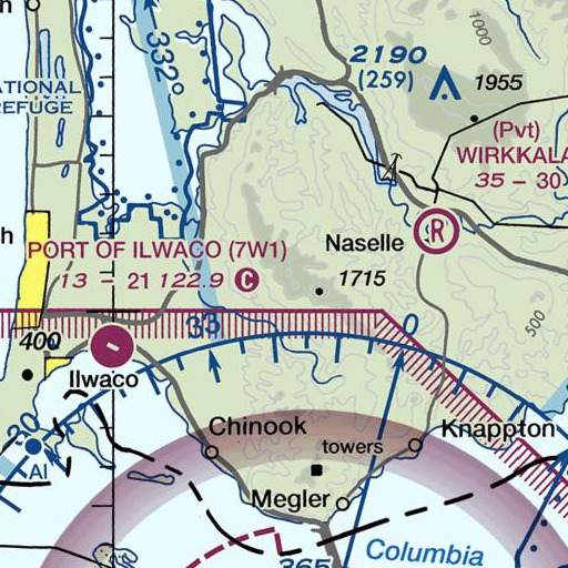 FAA VFR chart of Bear River Ridge, WA