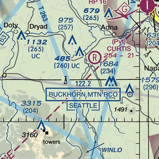 FAA VFR chart of Beaver Creek, WA