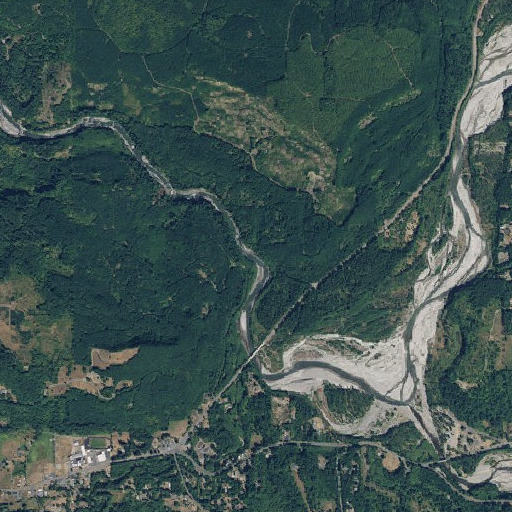 Aerial imagery of Coal Bank Bridge, WA