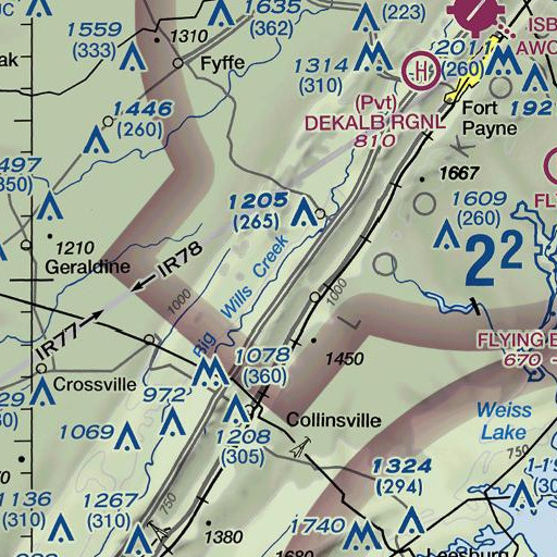 FAA VFR chart of Mush Creek, AL