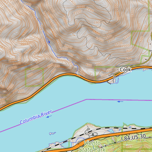 OpenTopoMap map of Dog Creek, WA