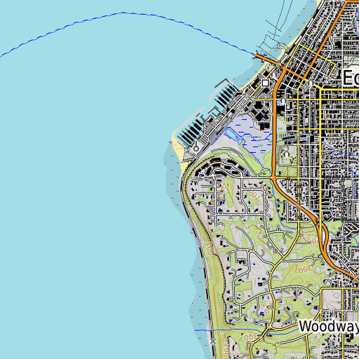 OpenTopoMap map of Edwards Point, WA