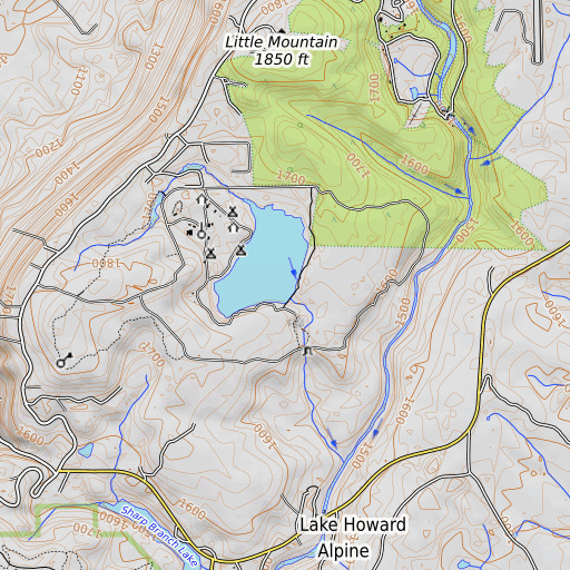 OpenTopoMap map of Camp Comer Dam, AL