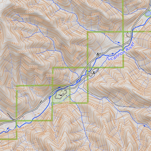 OpenTopoMap map of Mill Canyon, WA