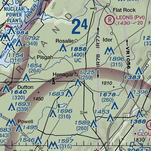 FAA VFR chart of Henagar Junior High School, AL