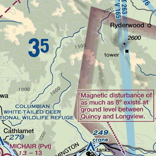 FAA VFR chart of Ordway Creek, WA