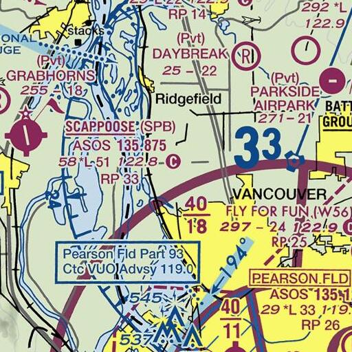 FAA VFR chart of Packard Creek, WA