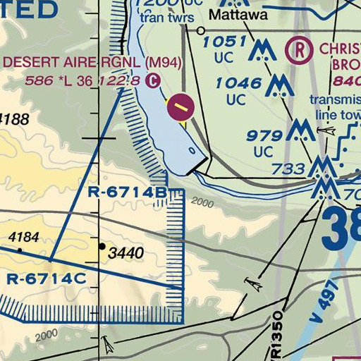 FAA VFR chart of Priest Rapids, WA