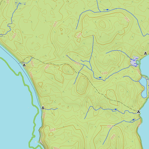 OpenTopoMap map of South Sand Point Trail, WA