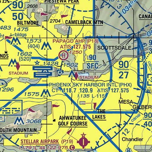 FAA VFR chart of Sun Devil Stadium, AZ