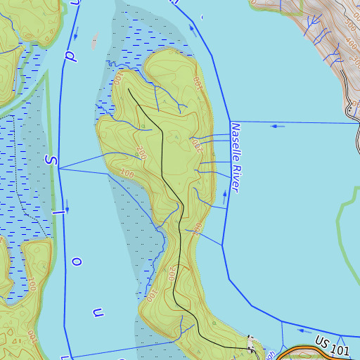 OpenTopoMap map of Stanley Peninsula, WA
