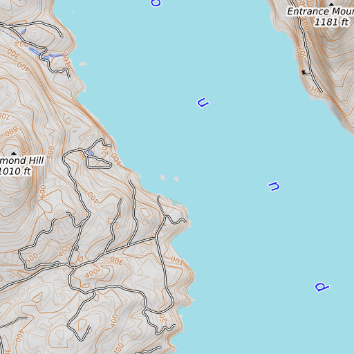 OpenTopoMap map of Twin Rocks, WA