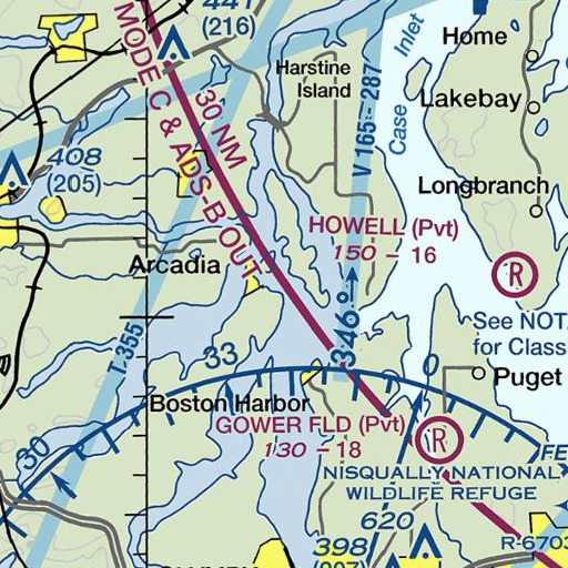 FAA VFR chart of Belspeox Point, WA