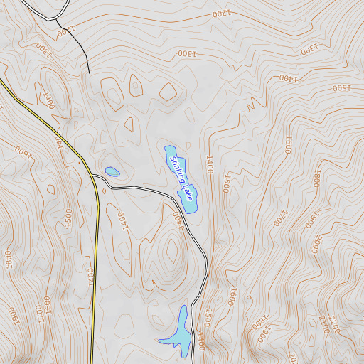 OpenTopoMap map of Stinking Lake, WA