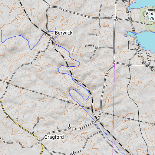 OpenTopoMap map of Grizzel Prospect, AL