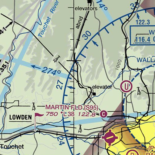 FAA VFR chart of Thiel, WA