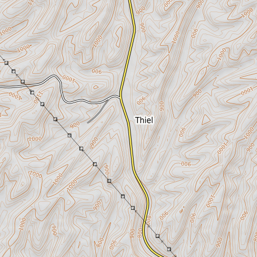 OpenTopoMap map of Thiel, WA