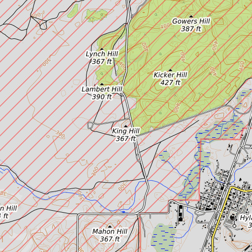 OpenTopoMap map of King Hill, WA