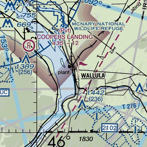 FAA VFR chart of Wallula Station, WA